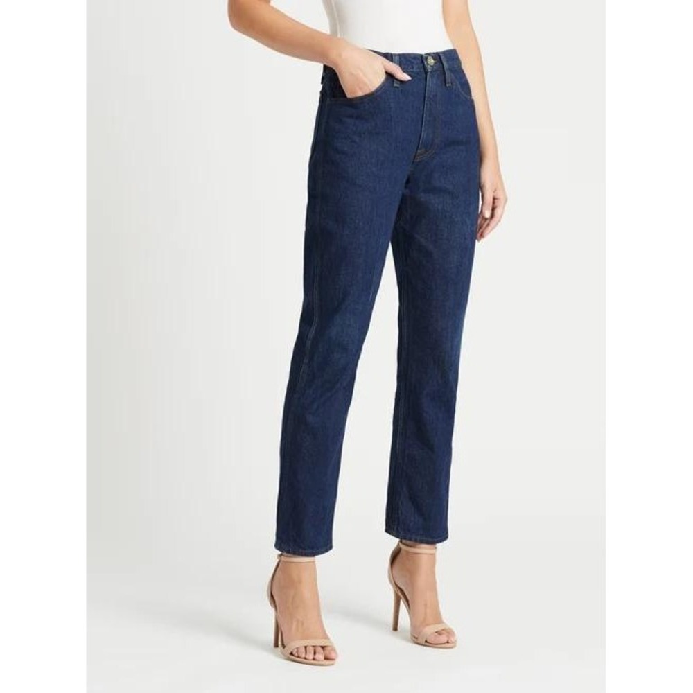 FRAME Le Italien True Straight Jeans Medium Wash Rigid Denim Women Size 27